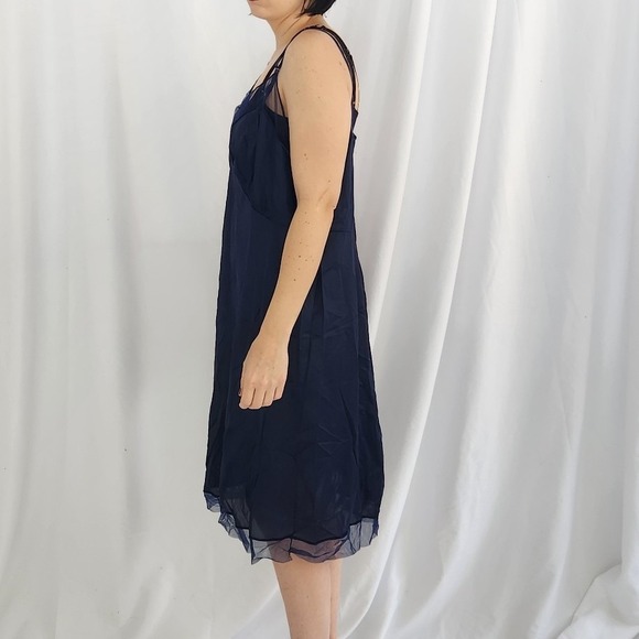 80s Navy Blue Slip Dress - Picture 2 of 5